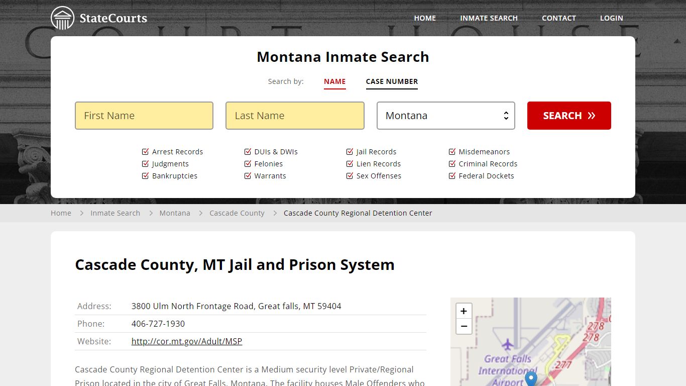 Cascade County Regional Detention Center Inmate Records Search, Montana ...